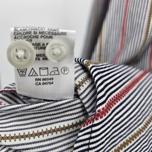 Tommy Bahama cream stripe button downs mens shirt 12xl big and tall - Picture 9 of 11